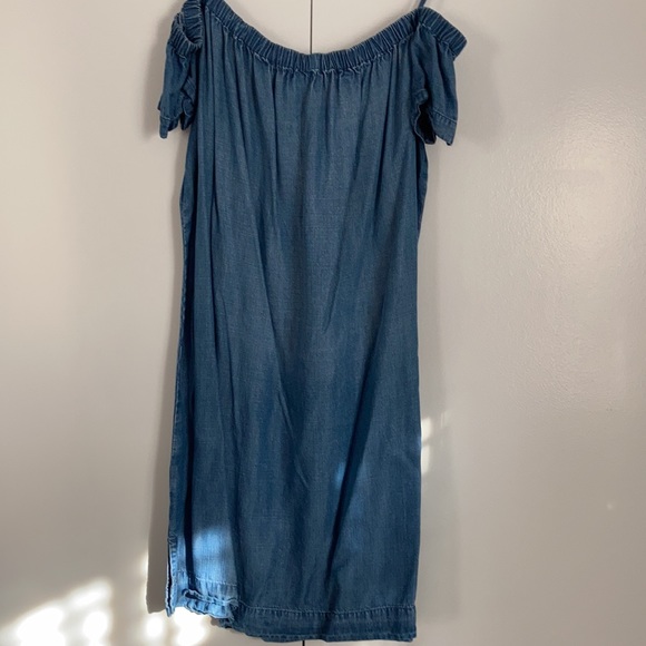 Cloth & Stone Soft Denim Off-the-Shoulder Mini Dress, Medium - Picture 5 of 5